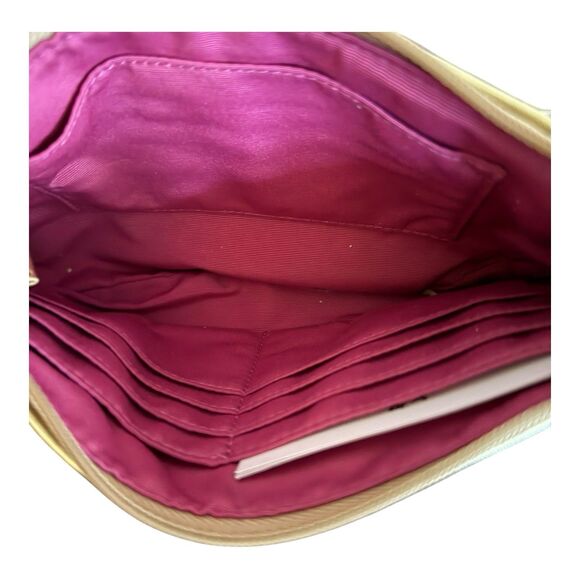 Coach Large Wristlet Multicolor Poppy Colorful Gold Leather Metallic Trim $98 - Picture 4 of 7